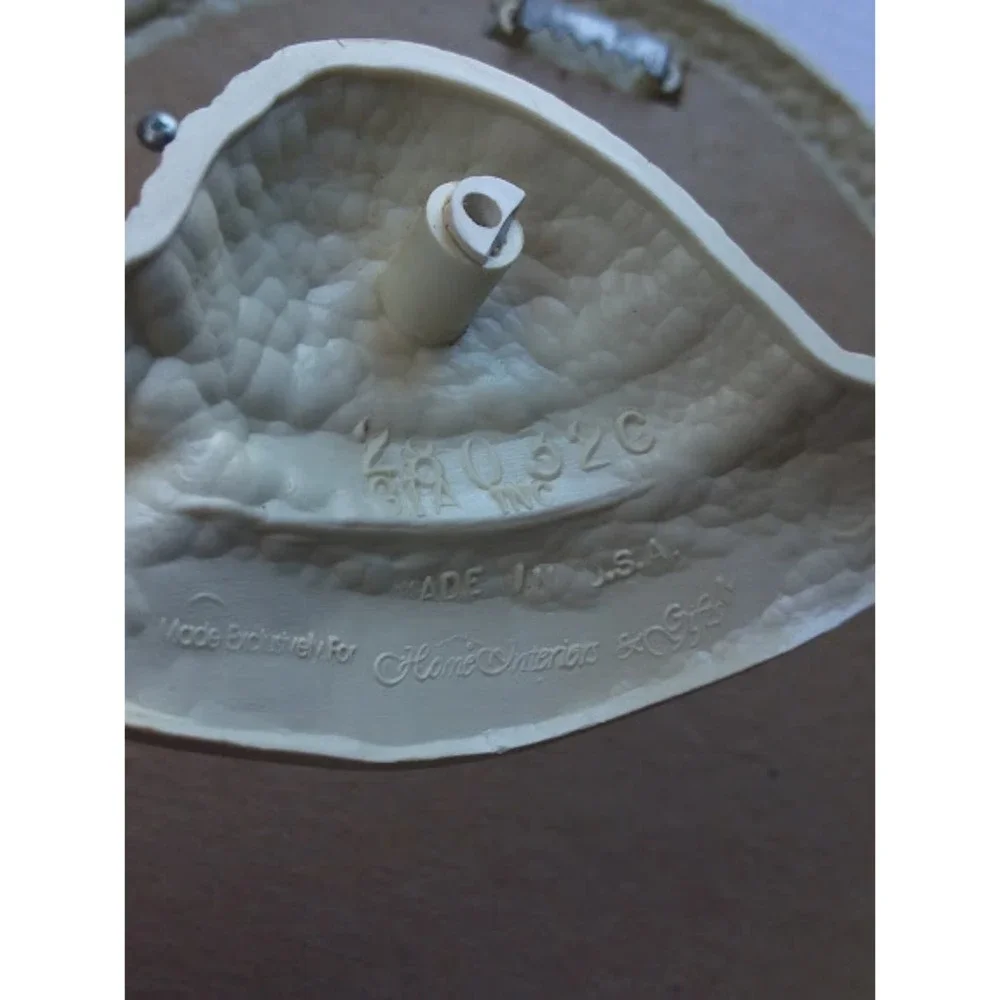COPY - Vtg Homco Home Interiors Burwood White Pink Ribbon Mirror Hats Sconces 8…